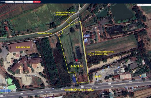 ขายที่ดินติดถนนโพธิ์พระยา-ท่าเรือ-ข้าง-อบจอ่างทอง-9-2-21-ไร่