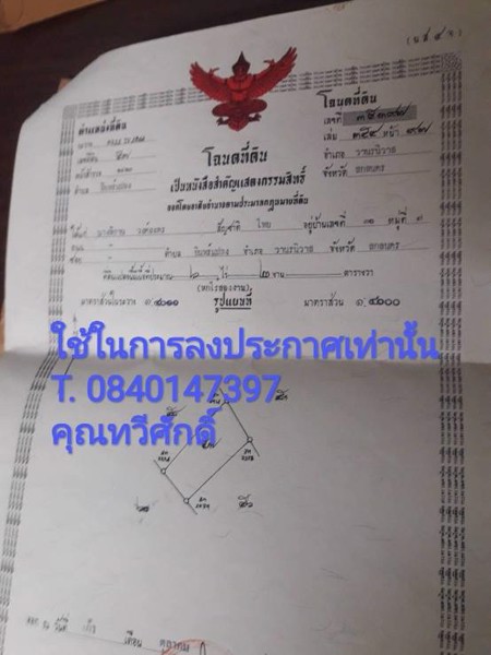 ขายด่วนที่ดินสวนพร้อมบ้านพัก-อวานรนิวาส-จสกลนคร