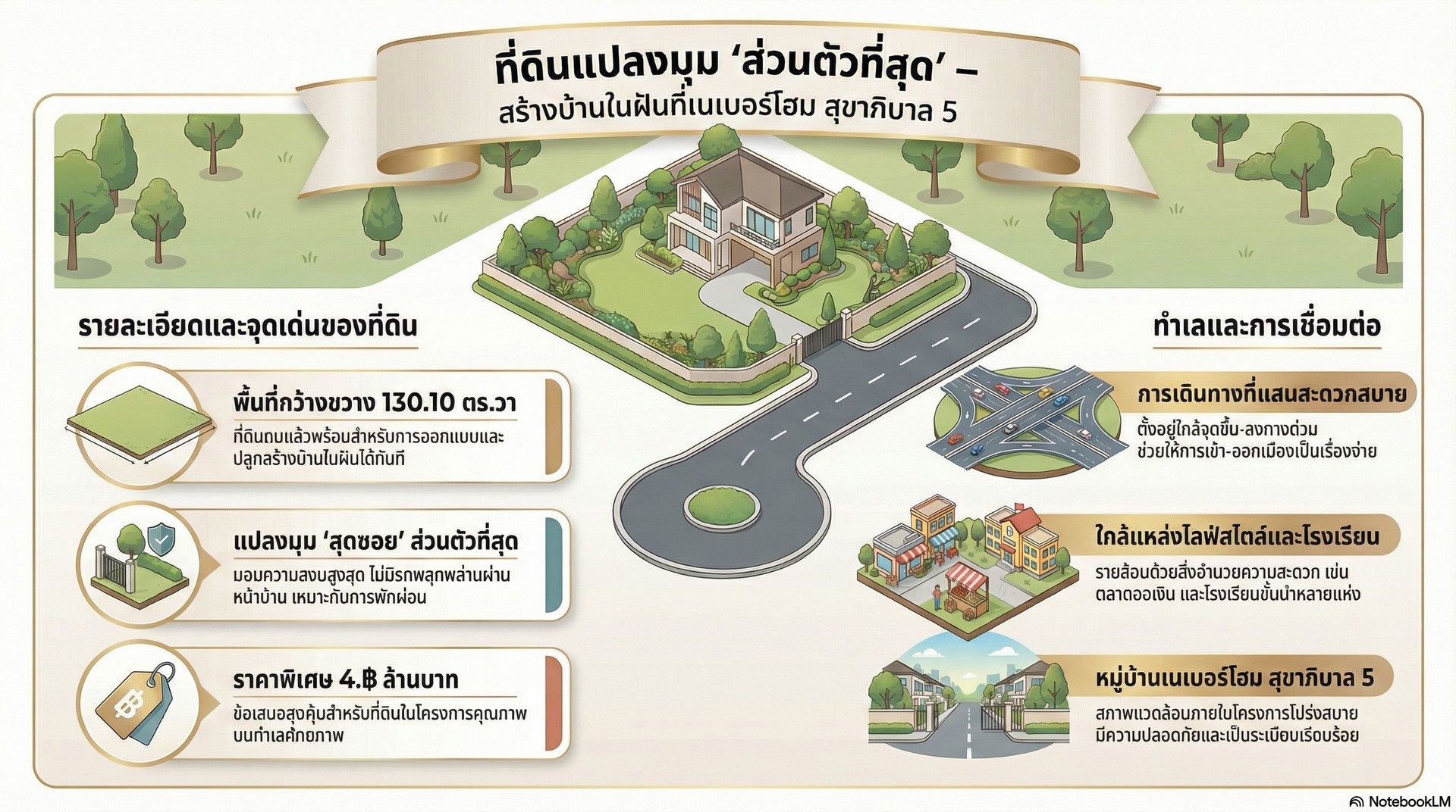ขายที่ดินในหมู่บ้านเนเบอร์โฮม-สุขาภิบาล5