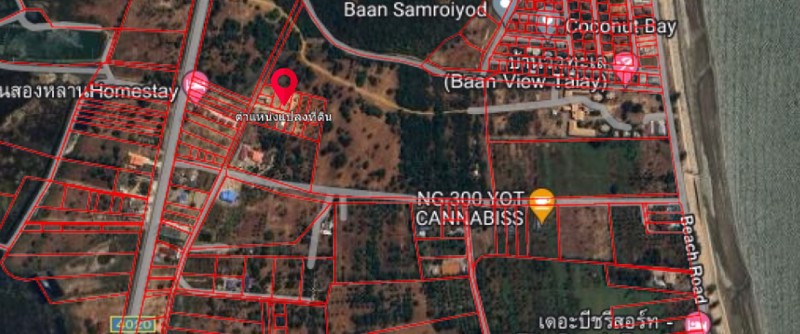 ขายที่ดิน-ใกล้ทะเลสามร้อยยอด-ติดถนนคอนกรีต