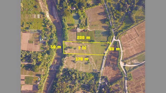 ขายที่ดินติดน้ำปิง-อแม่ริม-เชียงใหม่-ขนาด-7-ไร่-กว้าง-60-เมตร-ทำเลดีมากอยู่ติดถนนซีเมนต์-ใกล้แมคโคร