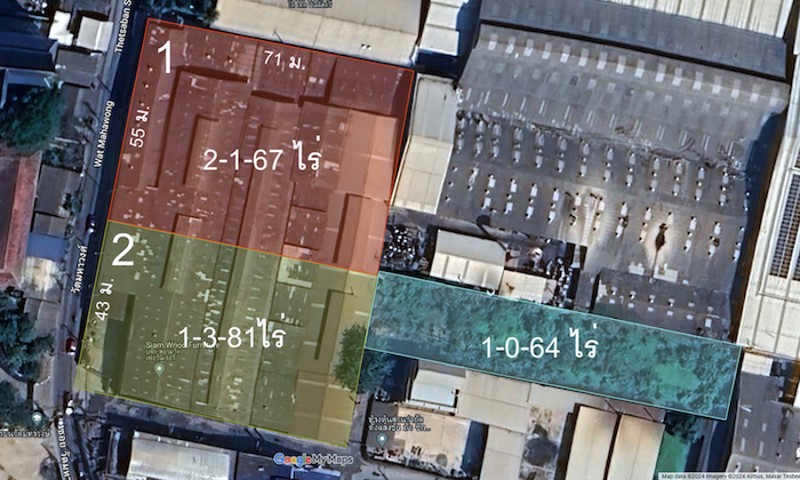 ที่ดินแบ่งขายพร้อมโรงงาน-ติดถนนซอยวัดมหาวงษ์-พื้นที่สีม่วง-ใกล้ตัวเมือง-ทำโรงงานได้-หน้ากว้าง-96-ม