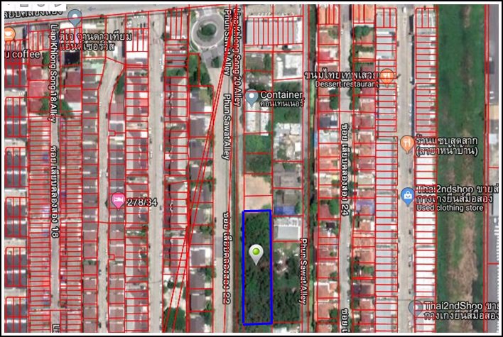 ขายที่ดินถนนเลียบคลองสอง-ซอย20-แบ่งแยกแปลงได้