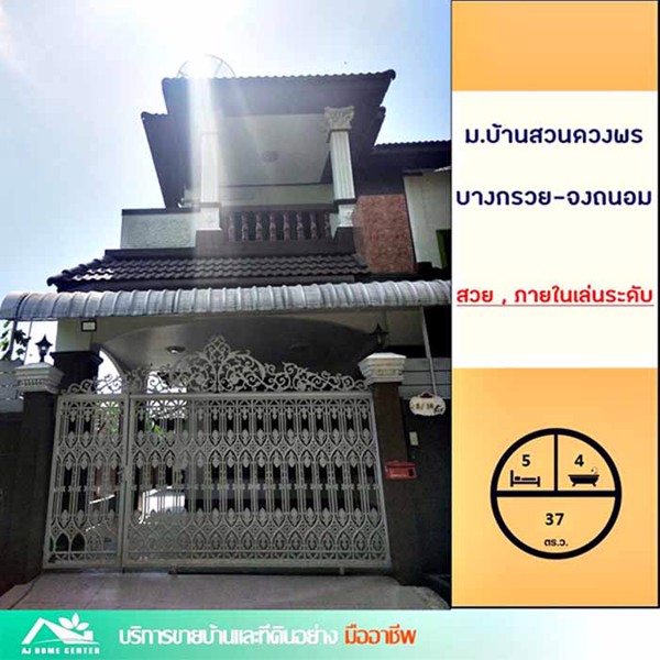 ขายบ้านเดี่ยว37ตรว-มบ้านสวนดวงพร-บางกรวย-หลังริม-รีโนเวตใหม่-ราคาคุยกันได้ค่ะ