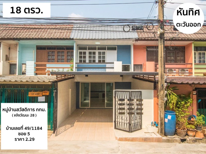 1007-ขายทาวน์เฮ้าส์หมู่บ้านสวัสดิการกทมพร้อมอยู่ข้างเซ็นทรัลแจ้งวัฒนะ-ใกล้แนวรถไฟฟ้าสายสีชมพู