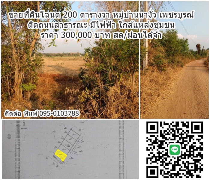 ขายที่ดินโฉนด-หมู่บ้านนางั่ว-เพชรบูรณ์-ติดถนนสาธารณะ-มีไฟฟ้า-ใกล้แหล่งชุมชน-และเซเว่น