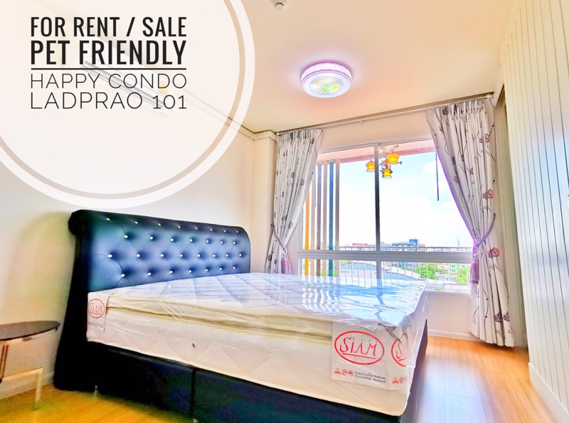 ให้เช่า-ขาย-happy-condo-ลาดพร้าว-101-เลี้ยงสัตว์ได้-66-ตรม-1-ห้องนอน-แต่งสวย-วิวโล่ง-พร้อมที่จอ
