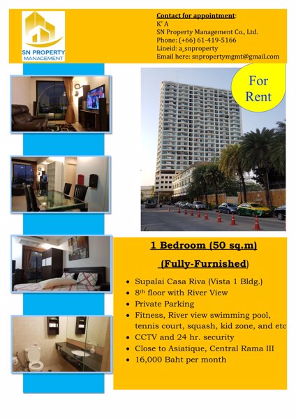 ให้เช่า-คอนโด-ศุภลัย-คาซ่า-ริวา-1-ห้องนอน-ขนาดพื้นที่-50-ตรม-พร้อมเฟอร์นิเจอร์