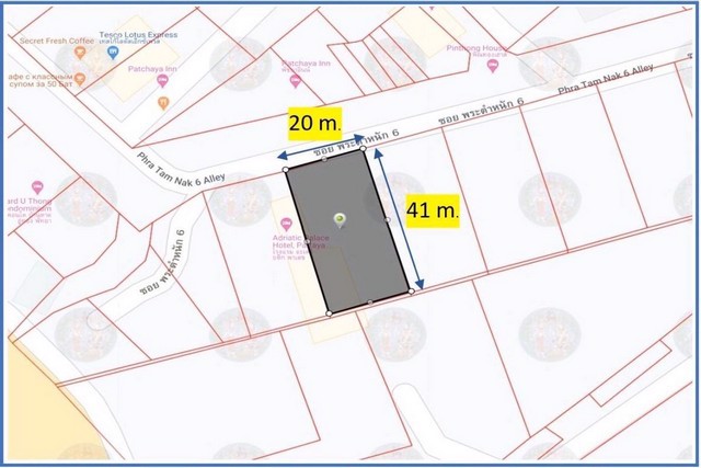 ขายที่ดิน-2048-ตรว-ติดหาดยินยอม-พัทยา-พื้นที่-2048-ตรว-สี่เหลี่ยมผืนผ้า