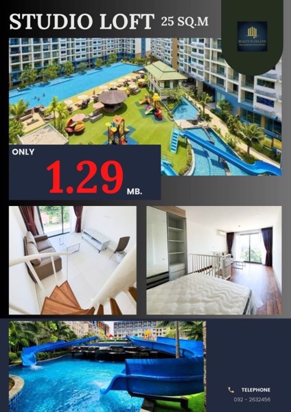 🏡-ห้องสุดท้าย-studio-loft-มือ-1-โครงการใกล้หาดจอมเทียน-วิวเมือง-มาพร้อมเฟอร์-มาตรฐาน-ในราคาถูก