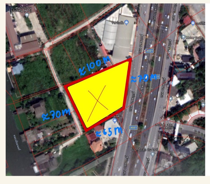 ขาย-แบ่งขายที่ดิน-ติดถนนราชพฤกษ์-กว้าง70เมตร-ถมแล้ว